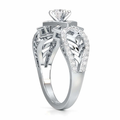 Suave Elegance Solitaire Ring - White Gold - Image 3
