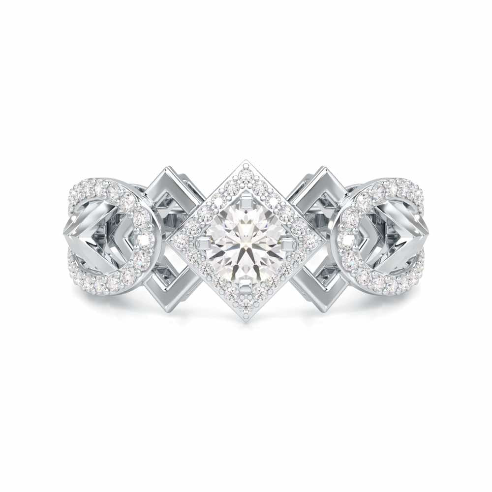 Suave Elegance Solitaire Ring - White Gold - Image 4