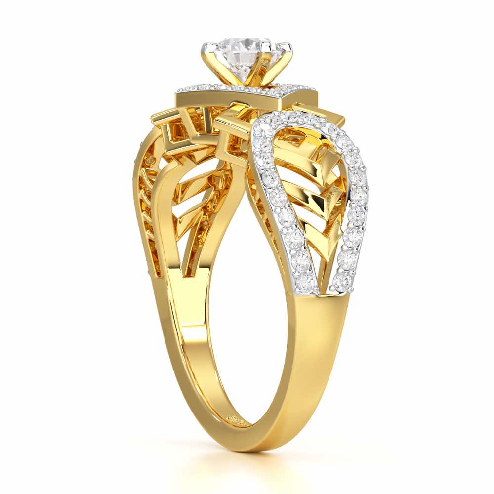 Suave Elegance Solitaire Ring - Yellow Gold - Image 3