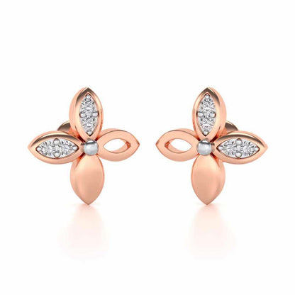 Suave Flora Silver Earrings - Rose Gold - Image 1
