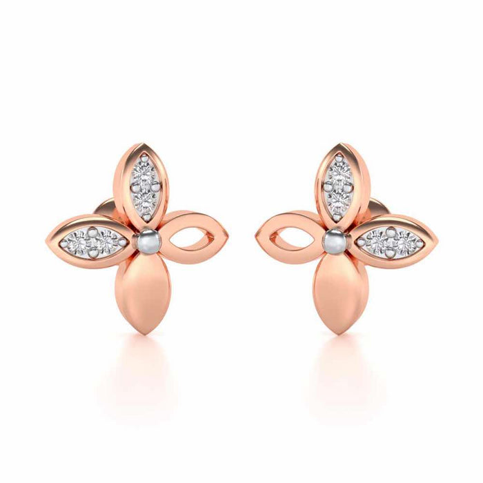 Suave Flora Silver Earrings - Rose Gold - Image 1