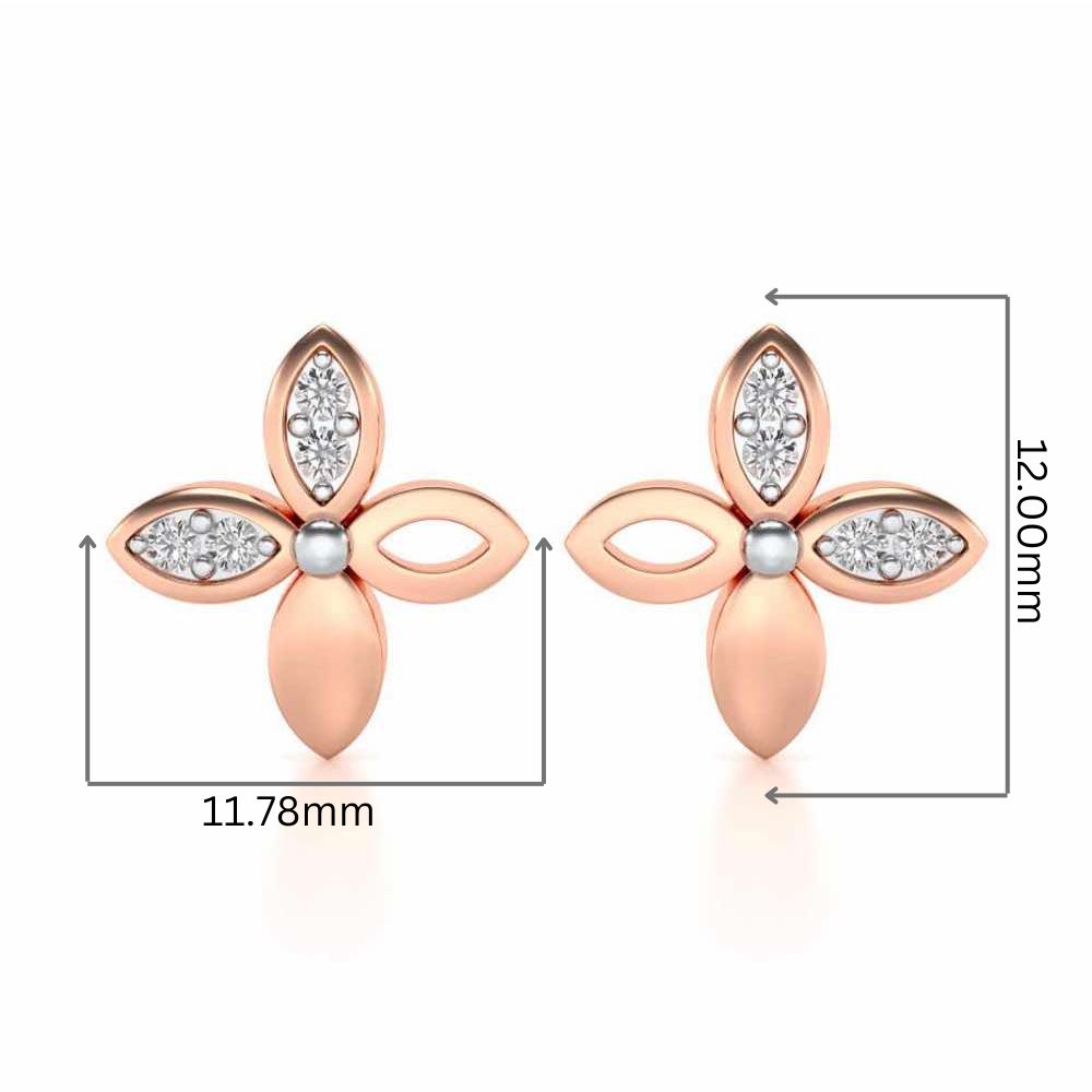 Suave Flora Silver Earrings - Rose Gold - Image 2
