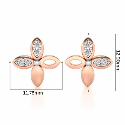 Suave Flora Silver Earrings - Rose Gold - Image 2