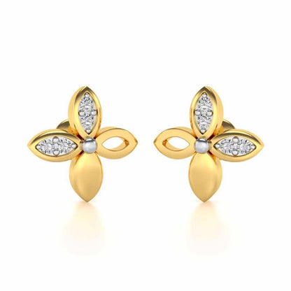 Suave Flora Silver Earrings - Yellow Gold - Image 1