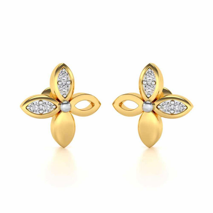Suave Flora Silver Earrings - Yellow Gold - Image 1