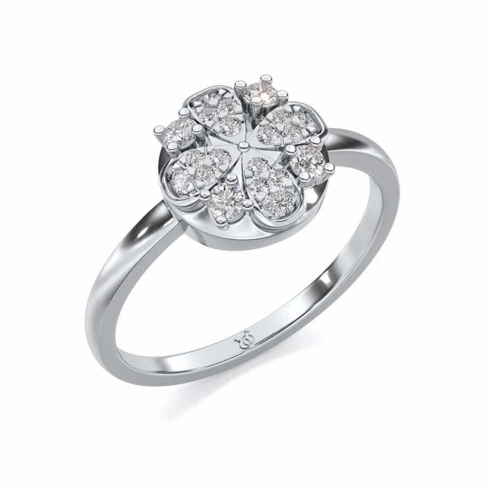 Suave Glow Silver Ring - White Gold - Image 1