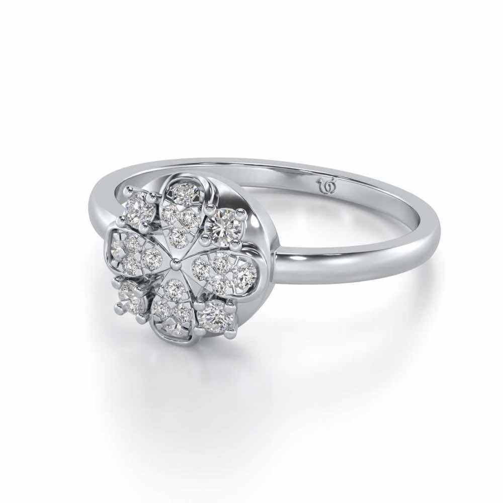 Suave Glow Silver Ring - White Gold - Image 2