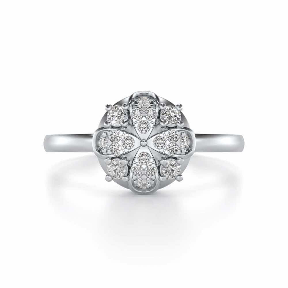 Suave Glow Silver Ring - White Gold - Image 4