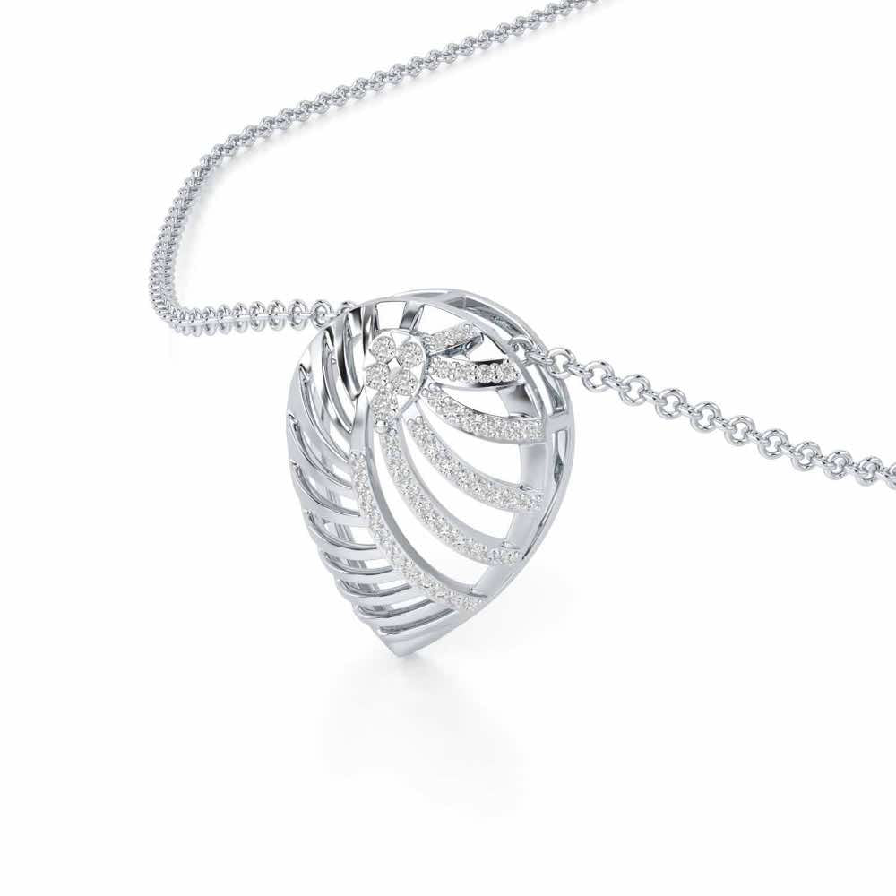Suave Grace Silver Pendant - White Gold - Image 2