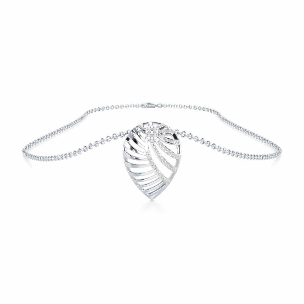 Suave Grace Silver Pendant - White Gold - Image 3