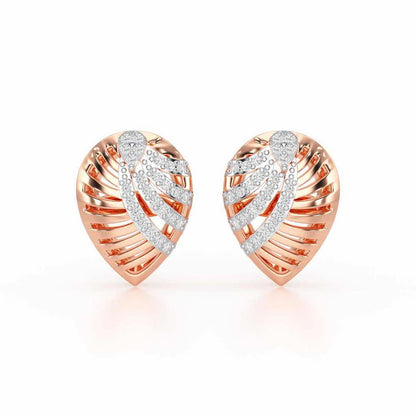 Suave Grace Silver Stud Earrings - Rose Gold - Image 1