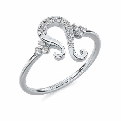 Suave Leo Silver Ring - White Gold - Image 1