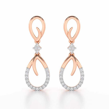 Sublime Spark Silver Earrings - Rose Gold - Image 1