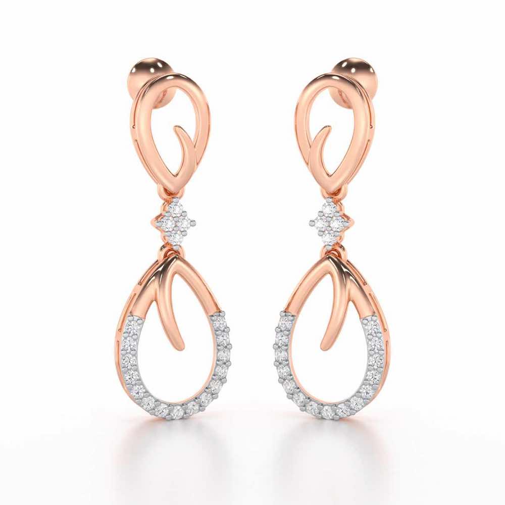 Sublime Spark Silver Earrings - Rose Gold - Image 2