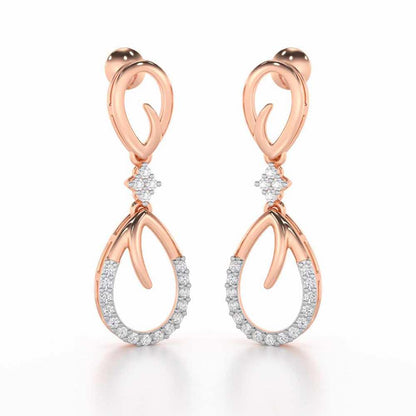 Sublime Spark Silver Earrings - Rose Gold - Image 2