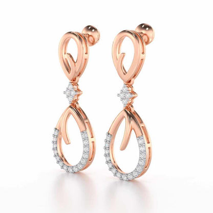 Sublime Spark Silver Earrings - Rose Gold - Image 3