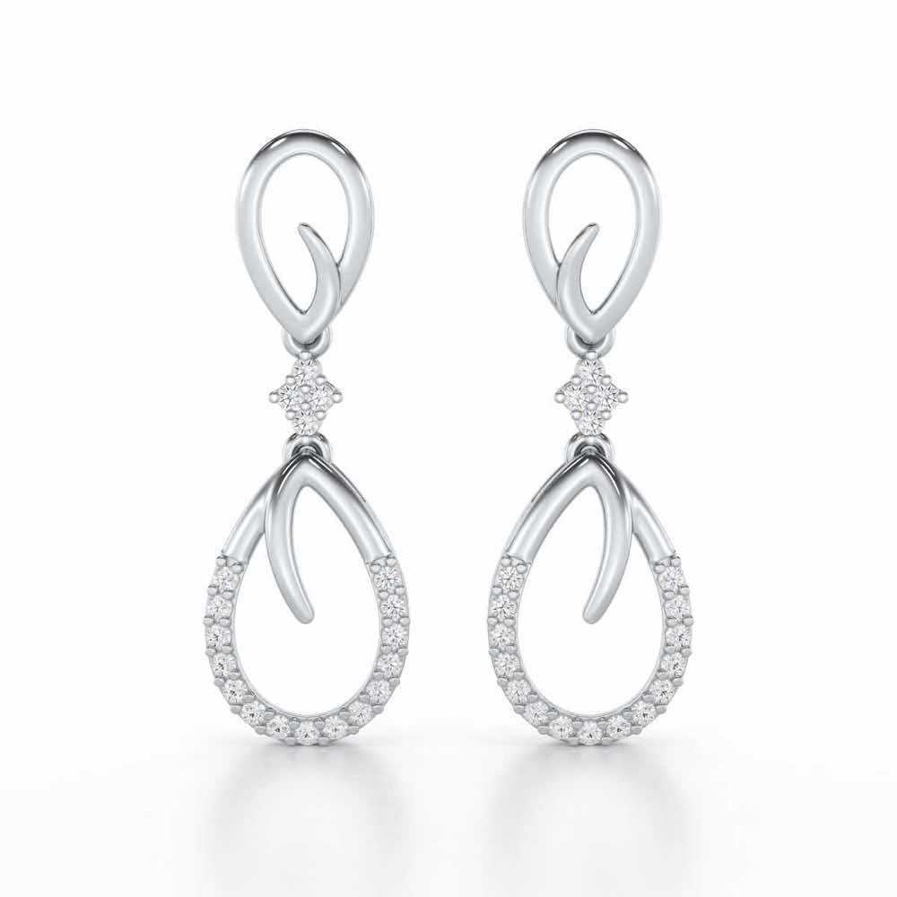 Sublime Spark Silver Earrings - White Gold - Image 1