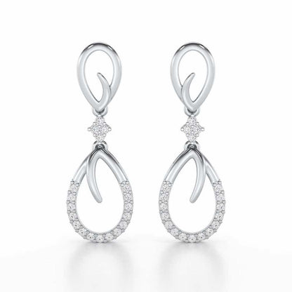Sublime Spark Silver Earrings - White Gold - Image 1