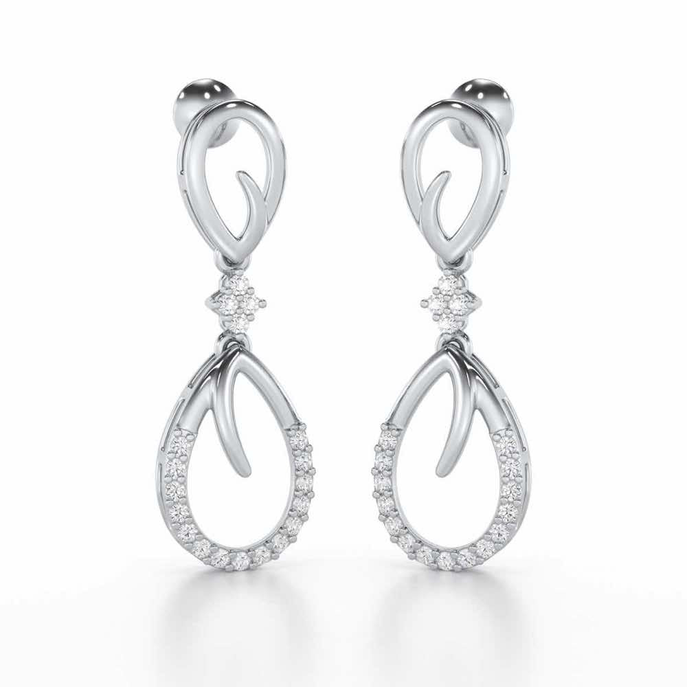 Sublime Spark Silver Earrings - White Gold - Image 2