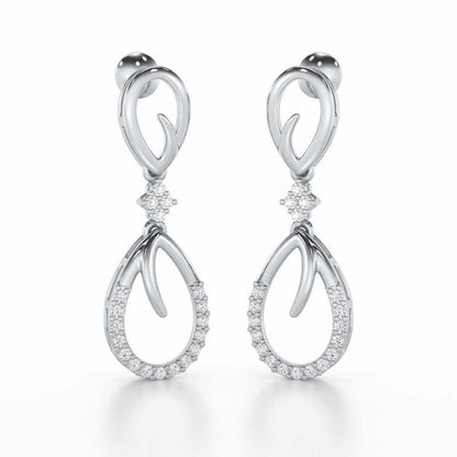 Sublime Spark Silver Earrings - White Gold - Image 2