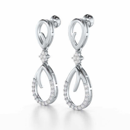 Sublime Spark Silver Earrings - White Gold - Image 3