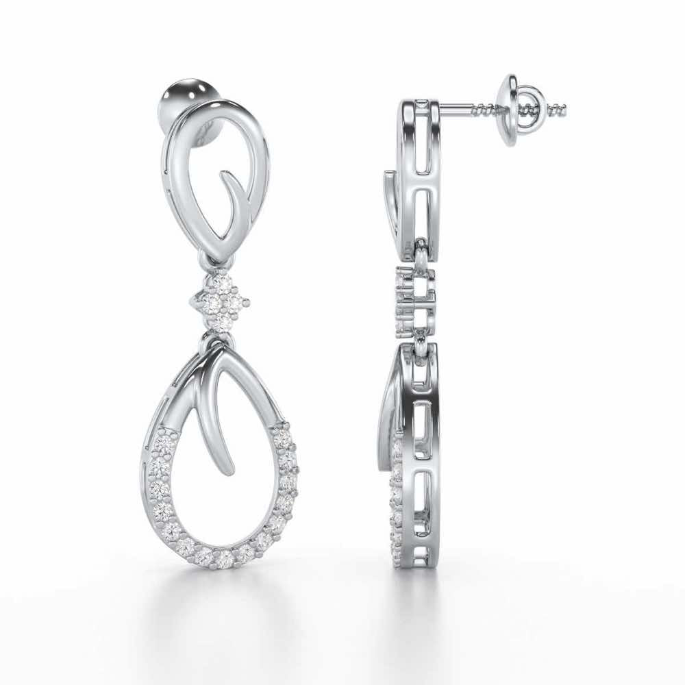 Sublime Spark Silver Earrings - White Gold - Image 4