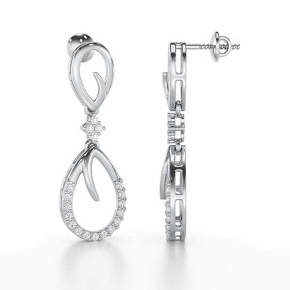 Sublime Spark Silver Earrings - White Gold - Image 4