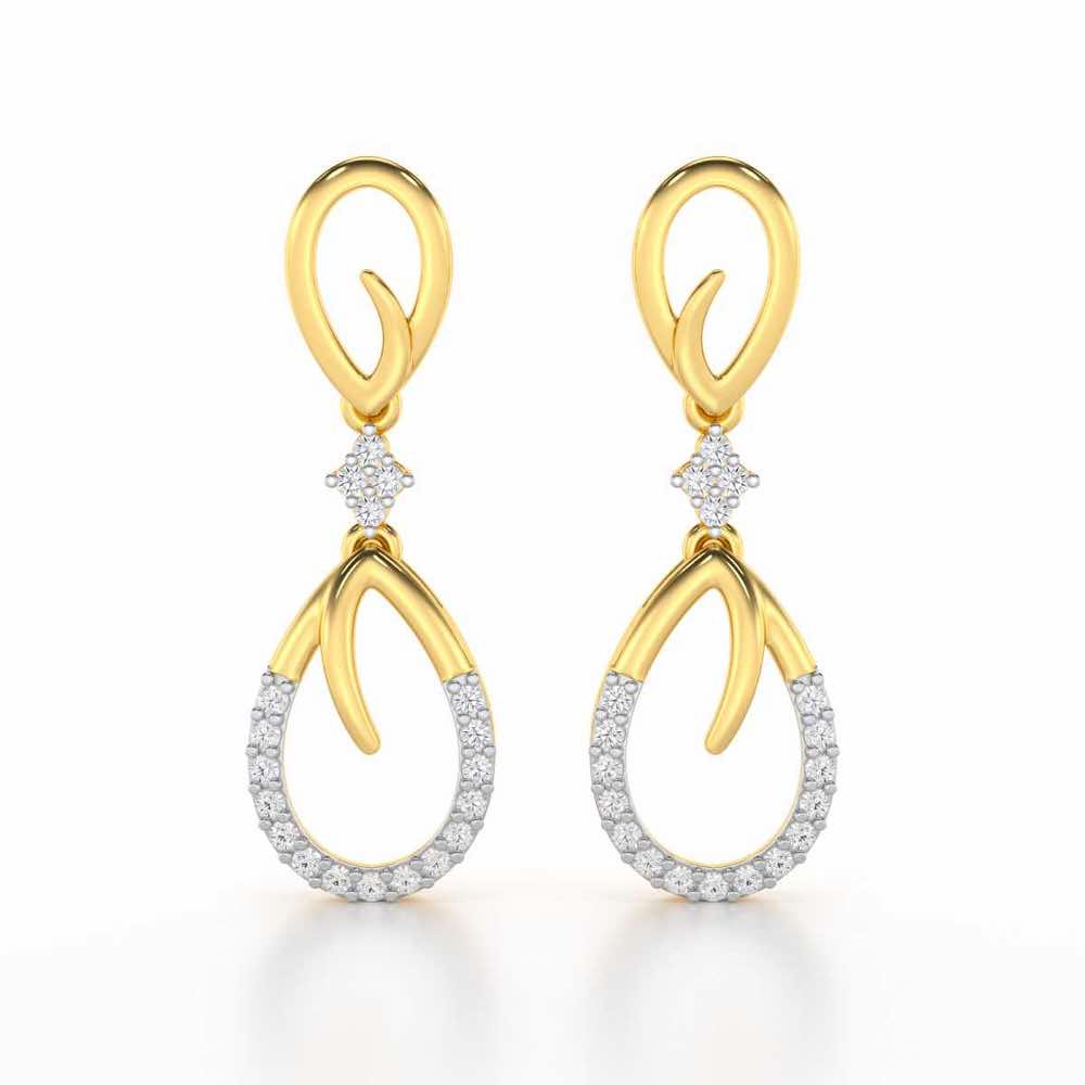 Sublime Spark Silver Earrings - Yellow Gold - Image 1