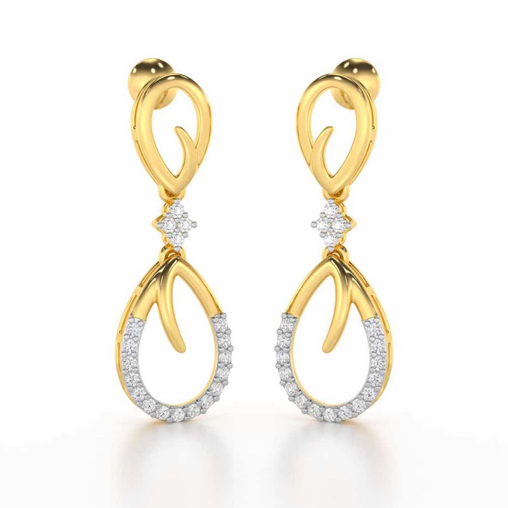 Sublime Spark Silver Earrings - Yellow Gold - Image 2