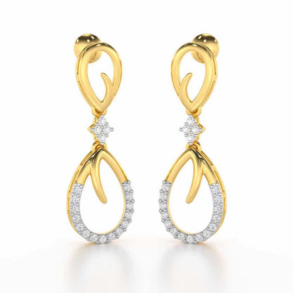 Sublime Spark Silver Earrings - Yellow Gold - Image 2