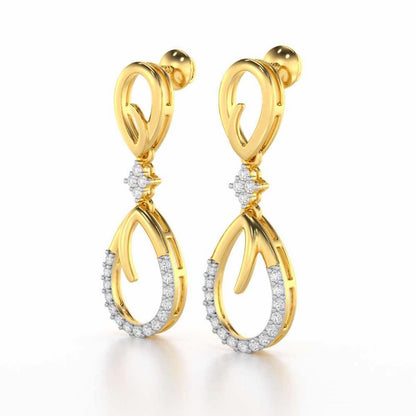Sublime Spark Silver Earrings - Yellow Gold - Image 3