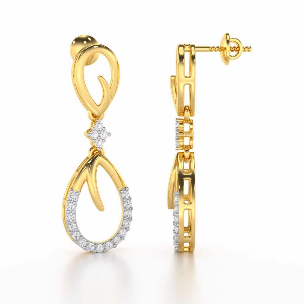Sublime Spark Silver Earrings - Yellow Gold - Image 4