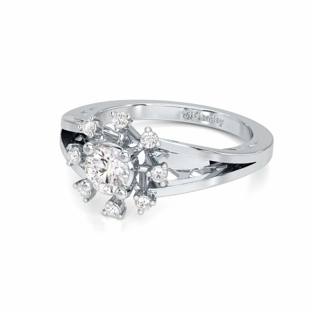 Sublime Sparkle Solitaire Ring - White Gold - Image 2
