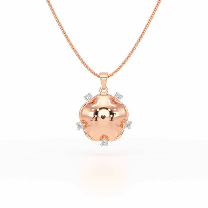 Sublte Bloom Silver Pendant - Rose Gold - Image 1