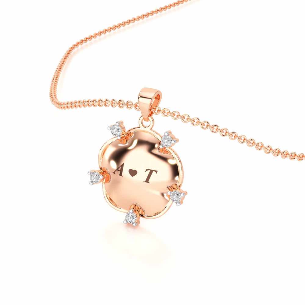 Sublte Bloom Silver Pendant - Rose Gold - Image 2