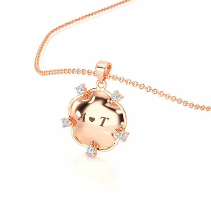 Sublte Bloom Silver Pendant - Rose Gold - Image 2