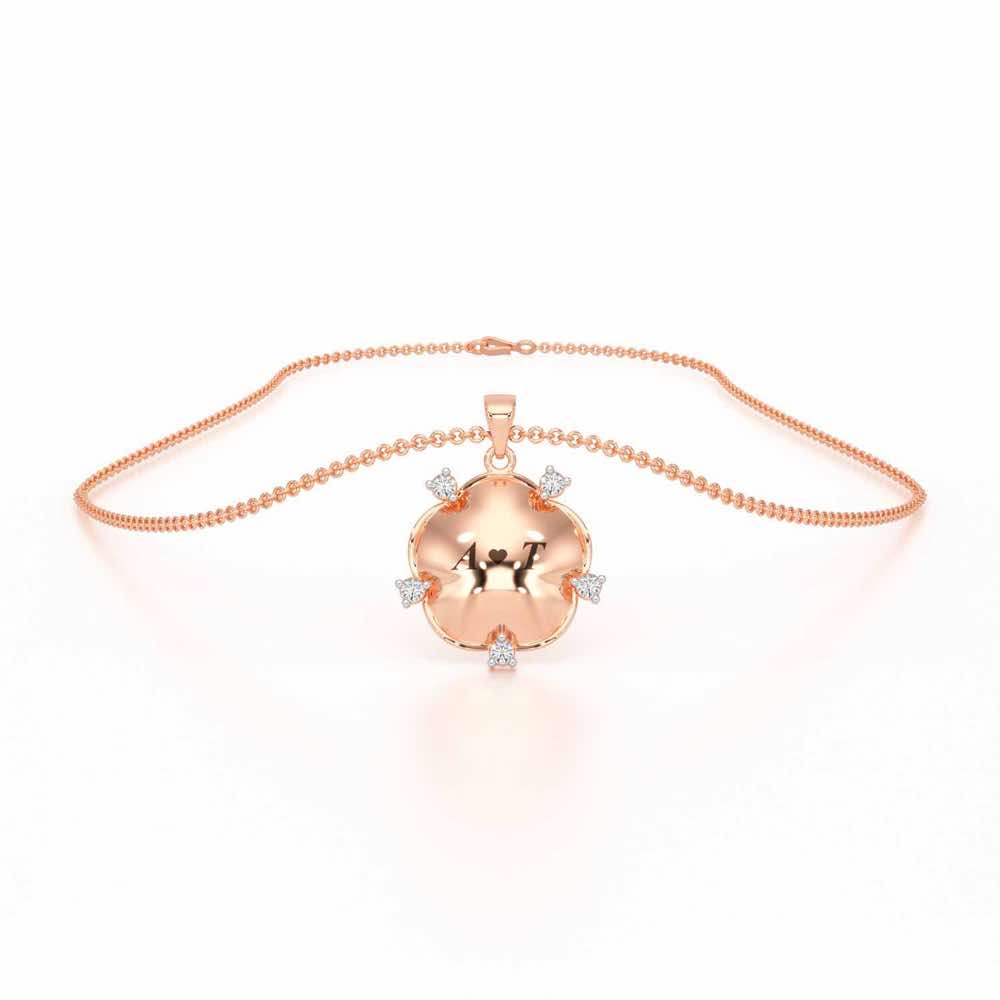Sublte Bloom Silver Pendant - Rose Gold - Image 3
