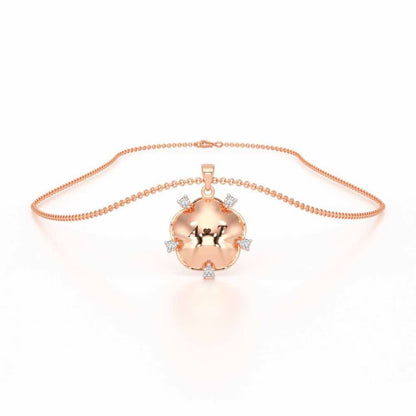 Sublte Bloom Silver Pendant - Rose Gold - Image 3