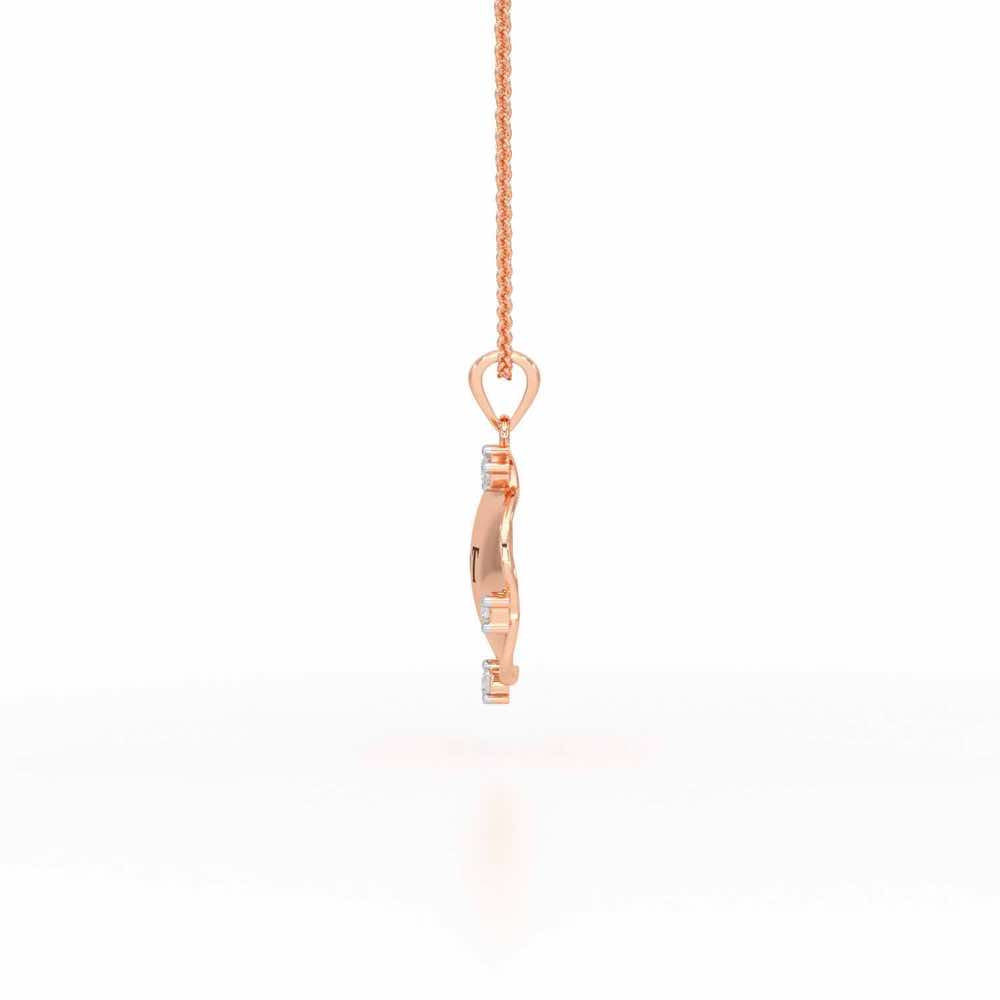 Sublte Bloom Silver Pendant - Rose Gold - Image 4