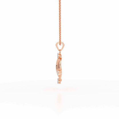 Sublte Bloom Silver Pendant - Rose Gold - Image 4