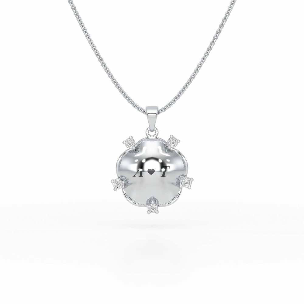 Sublte Bloom Silver Pendant - White Gold - Image 1