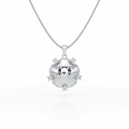 Sublte Bloom Silver Pendant - White Gold - Image 1