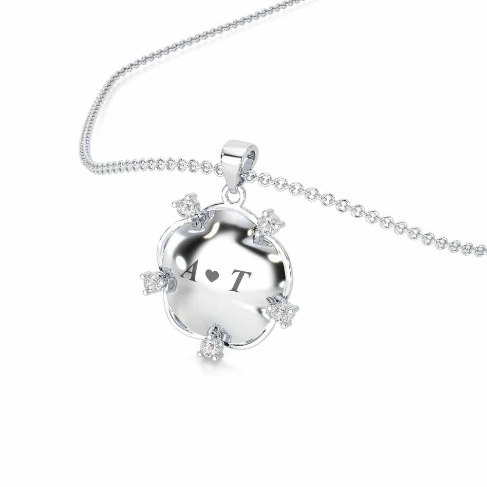 Sublte Bloom Silver Pendant - White Gold - Image 2