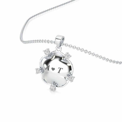 Sublte Bloom Silver Pendant - White Gold - Image 2