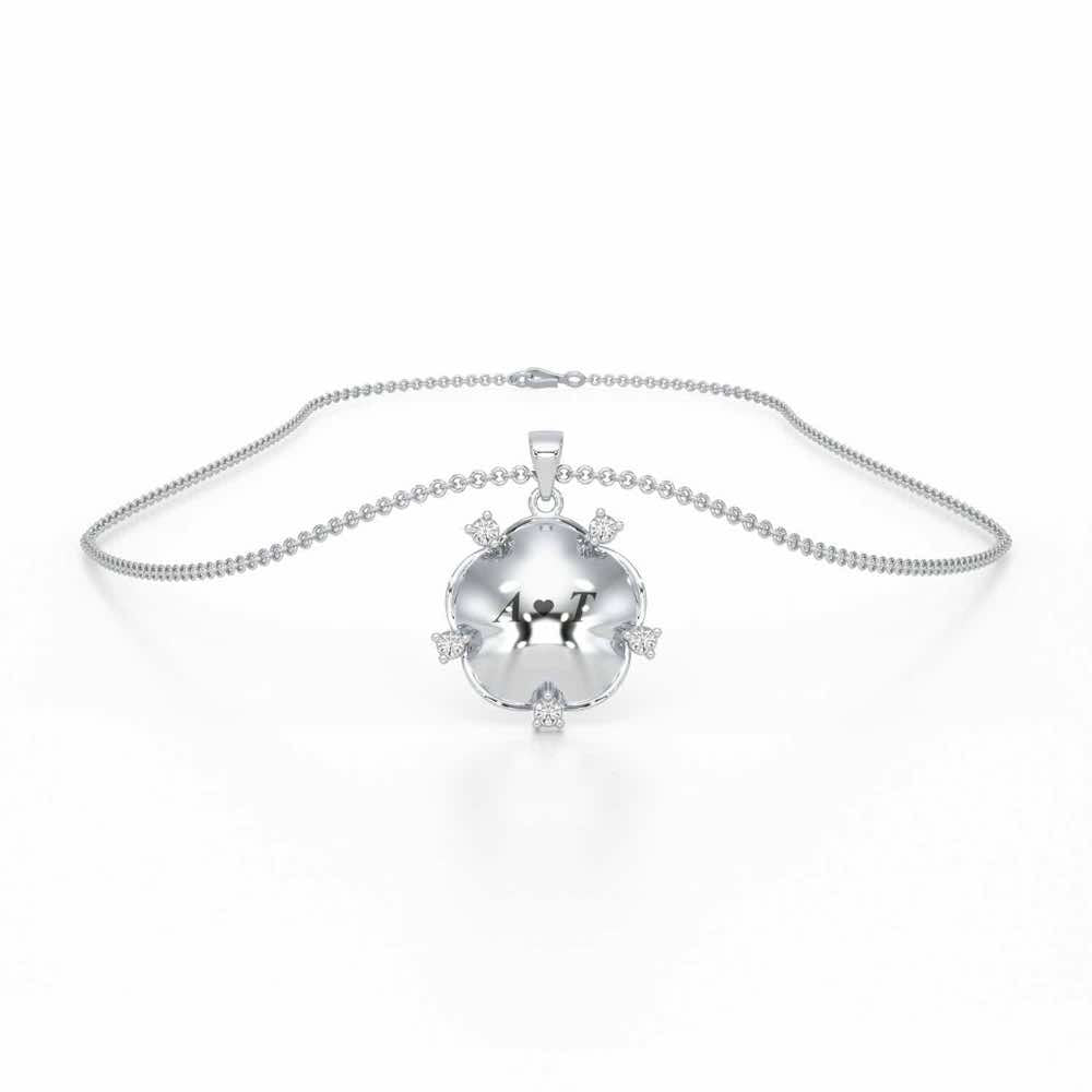 Sublte Bloom Silver Pendant - White Gold - Image 3