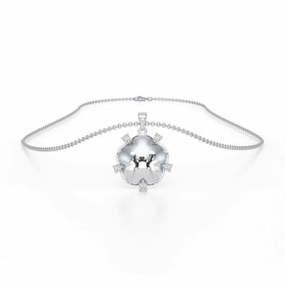 Sublte Bloom Silver Pendant - White Gold - Image 3