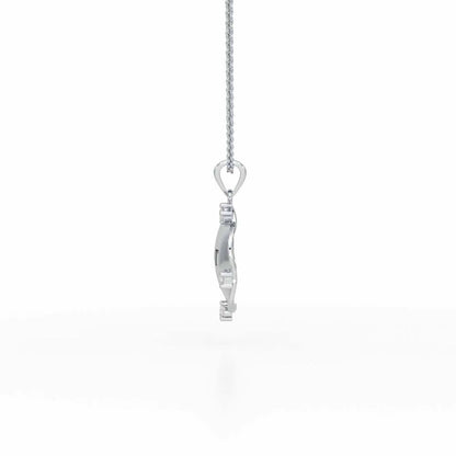 Sublte Bloom Silver Pendant - White Gold - Image 4