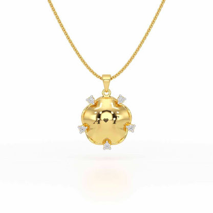 Sublte Bloom Silver Pendant - Yellow Gold - Image 1