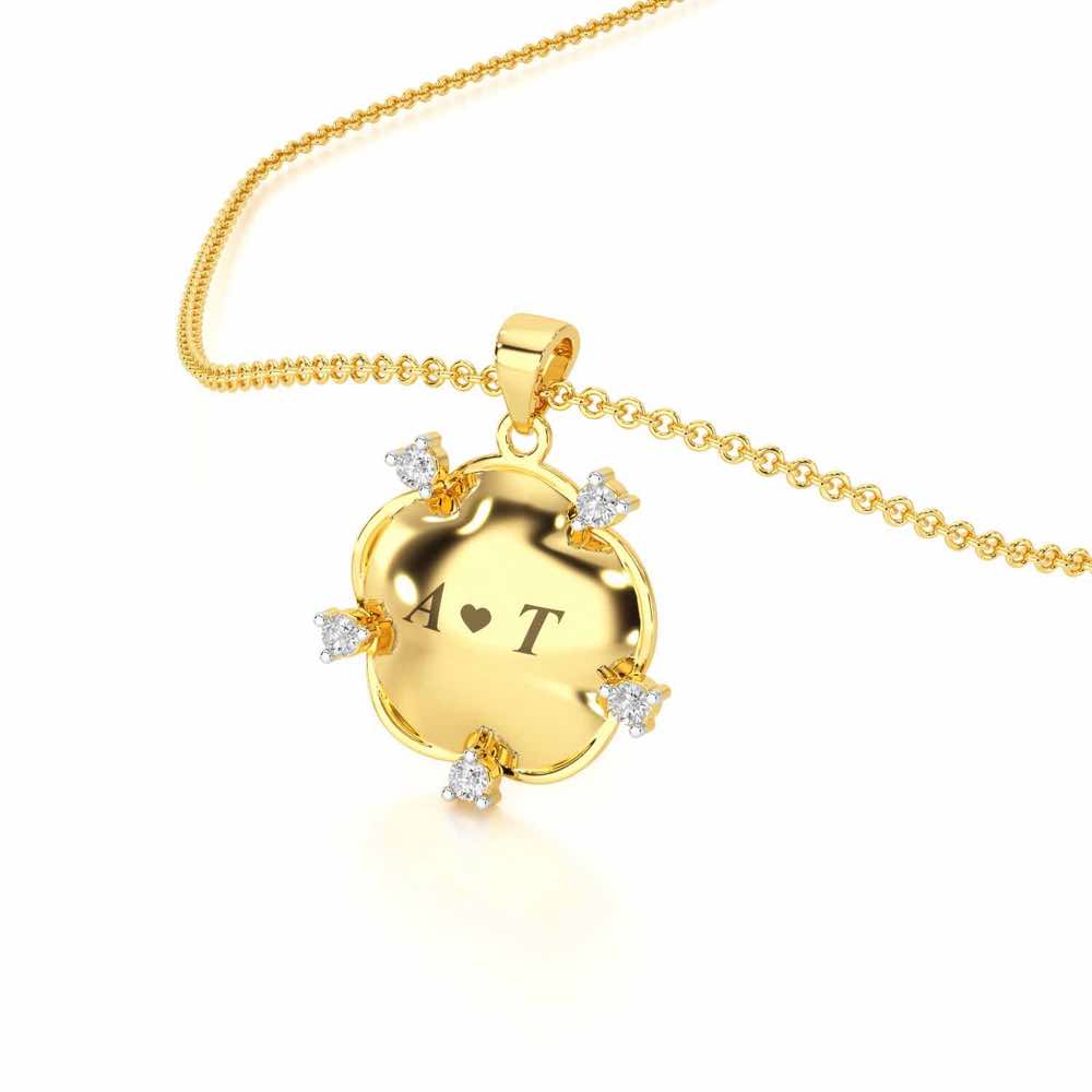 Sublte Bloom Silver Pendant - Yellow Gold - Image 2