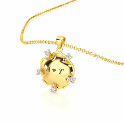 Sublte Bloom Silver Pendant - Yellow Gold - Image 2